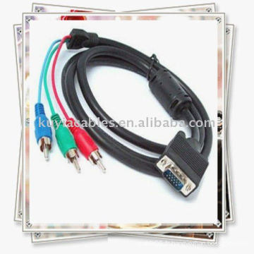 NOUVEAU Câble de composant VGA à 3 RCA pour PC RGB HDTV LCD